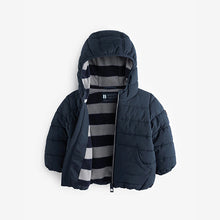 Load image into Gallery viewer, Navy Blue Next Padded Coat (3mths-5yrs)
