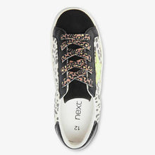Load image into Gallery viewer, Monochrome Animal Print Star Lace-Up Trainers (Older) - Allsport
