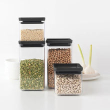 Load image into Gallery viewer, BRABANTIA TASTY+ Dark Grey, Set of 4 Mix Square Canister

