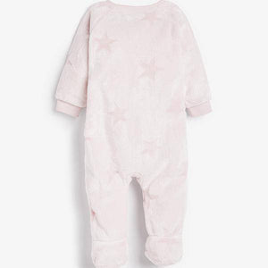 Pink Star Fleece Sleepsuit (0mths-18mths) - Allsport
