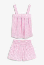 Load image into Gallery viewer, Pink Check Woven Short Set - Allsport
