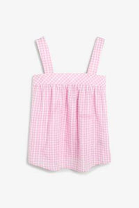 Pink Check Woven Short Set - Allsport