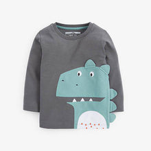Load image into Gallery viewer, 3 Pack Long Sleeve Character T-Shirts Mineral Dino (3mths-5yrs) - Allsport
