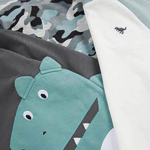 Load image into Gallery viewer, 3 Pack Long Sleeve Character T-Shirts Mineral Dino (3mths-5yrs) - Allsport
