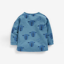 Load image into Gallery viewer, Blue 3 Pack Woodland Animal Long Sleeve Tops (0 to 18 mths) - Allsport
