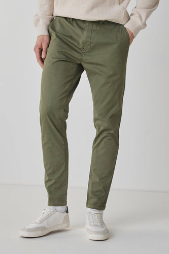 Green Tapered Fit Casual Chino Trousers - Allsport