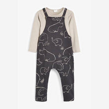Load image into Gallery viewer, Dinosaur Jersey Dungarees And Bodysuit Set (0mths-18mths) - Allsport
