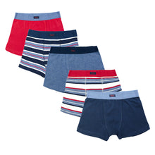 Load image into Gallery viewer, 5 Pack Red/ Navy Strip Trunk - Allsport

