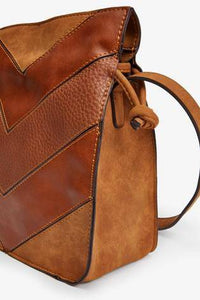 Tan Spliced Texture Mix Drawstring Bag - Allsport