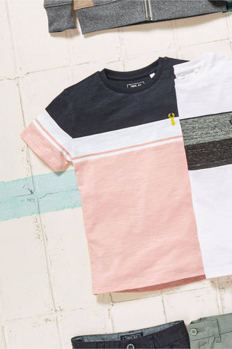 Pink Short Sleeve Colourblock T-Shirt (3-12yrs) - Allsport