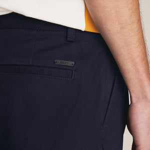 Navy Twin Pleat Relaxed Tapered Fit Stretch Chinos - Allsport