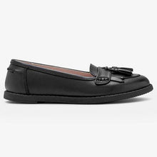 Load image into Gallery viewer, Black Leather Tassel Loafers (Older) - Allsport
