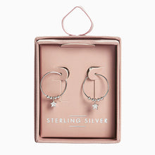 Load image into Gallery viewer, Sterling Silver Star Mini Hoop Earrings - Allsport
