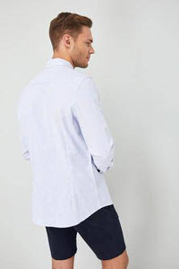 Slim Fit Long Sleeve Stretch Oxford Shirt - Allsport