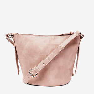 Nude Pink Zip Detail Across-Body Bag - Allsport