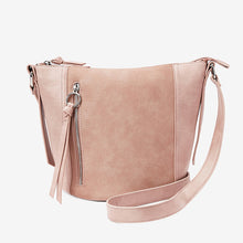 Load image into Gallery viewer, Nude Pink Zip Detail Across-Body Bag - Allsport
