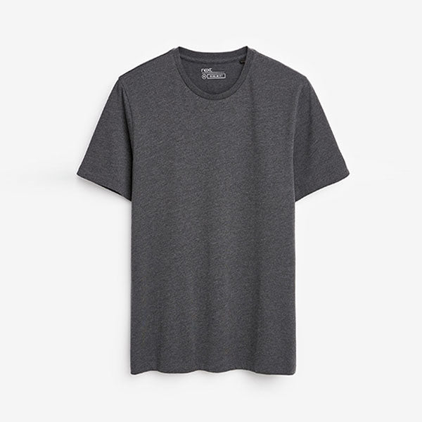 Charcoal Grey Marl Crew Regular Fit  T-Shirt - Allsport
