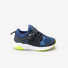 Load image into Gallery viewer, Blue Dino Elastic Lace Trainers (Younger Boys) - Allsport
