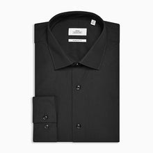 Load image into Gallery viewer, Black Regular Fit Single Cuff Easy Care Shirt - Allsport
