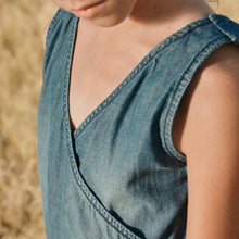 Load image into Gallery viewer, Denim Wrap Jumpsuit (3-12yrs) - Allsport
