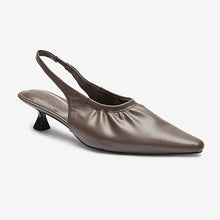 Load image into Gallery viewer, Taupe Brown Forever Comfort® Chisel Ruched Slingbacks - Allsport
