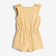 Load image into Gallery viewer, Yellow Floral Organic Cotton Short Playsuit (9mths-5yrs) - Allsport
