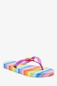 Rainbow Stripe Flip Flops - Allsport