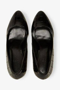 Black Almond Toe Court Shoes - Allsport