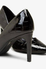 Load image into Gallery viewer, Black Almond Toe Court Shoes - Allsport
