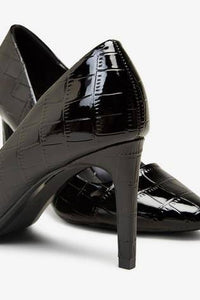 Black Almond Toe Court Shoes - Allsport