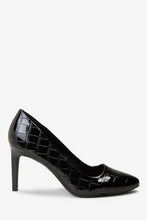 Load image into Gallery viewer, Black Almond Toe Court Shoes - Allsport
