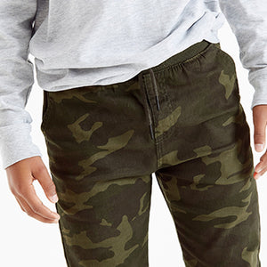 Camouflage Rib Waist Pull-On Trousers (3-12yrs) - Allsport