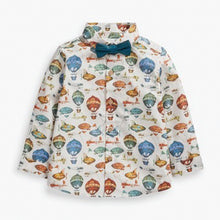 Load image into Gallery viewer, Neutral Hot Air Balloon Print Shirt And Bow Tie Set (3mths-5yrs) - Allsport
