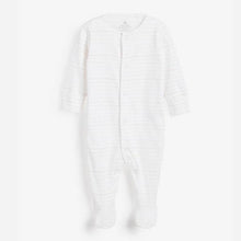 Load image into Gallery viewer, White 4 Pack Bright Elephant Sleepsuits (0mth-12mths) - Allsport
