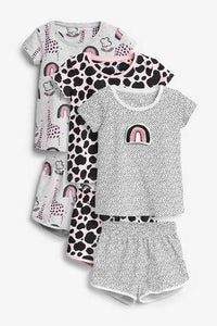 Monochrome 3 Pack Character Short Pyjamas - Allsport