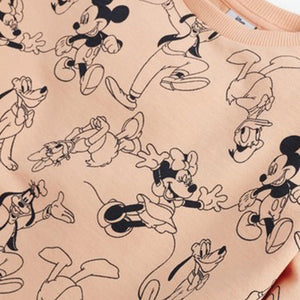 Peach Pink Disney Mickey Mouse Sweat Top (3-12yrs) - Allsport