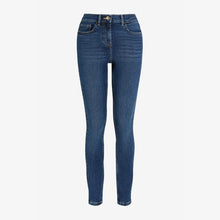 Load image into Gallery viewer, Dark Blue Super Soft Elasticated Waist Skinny Jeans - Allsport
