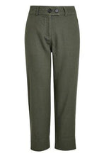 Load image into Gallery viewer, Khaki Linen Blend Crop Trousers - Allsport
