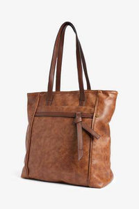 Tan Knot Detail Shopper Bag - Allsport