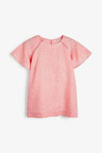Load image into Gallery viewer, Pink Print Short Sleeve Linen Top - Allsport
