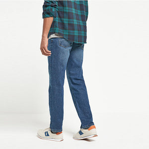 Vintage Blue Straight Fit Cotton Jeans - Allsport