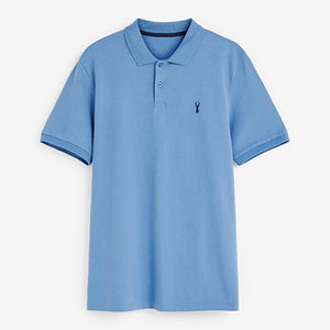 Cornflower Blue Regular Fit Pique Polo Shirt