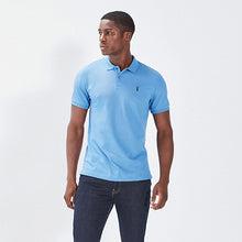 Load image into Gallery viewer, Cornflower Blue Regular Fit Pique Polo Shirt
