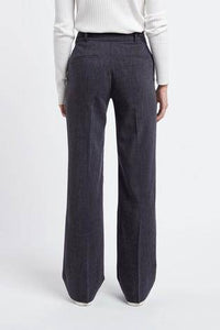 Navy Marl Tailored Boot Cut Trousers - Allsport