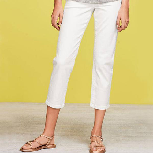 White Cropped Straight Jeans - Allsport
