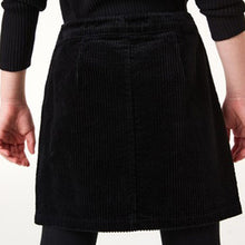 Load image into Gallery viewer, Black Button Through Cord Skirt (3-12yrs) - Allsport
