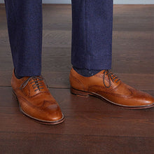 Load image into Gallery viewer, Tan Brown Signature Italian Leather Wing Cap Brogues
