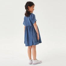 Load image into Gallery viewer, Mid Wash Denim Relaxed Dress (3-12yrs) - Allsport
