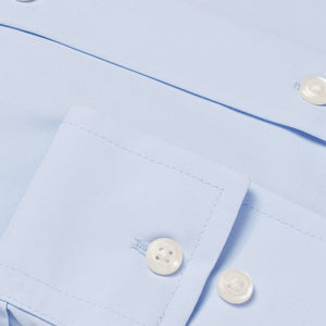 Light Blue Slim Fit Single Cuff Easy Care Shirt - Allsport