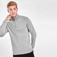 Load image into Gallery viewer, Light Grey Next Cotton Premium Zip Neck Jumper
